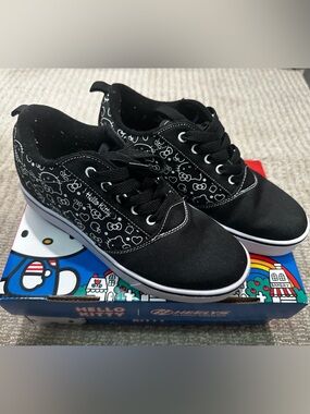 Hello Kitty Black and White Kids Canvas Lace-Up Heelys Sneakers